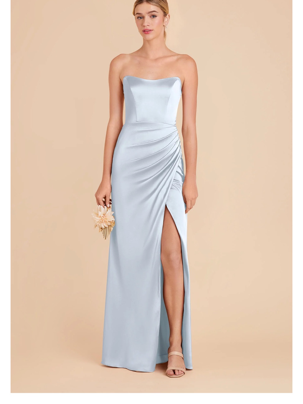 Birdy Grey - “Mist Blue” Matte Satin Bridesmaid Dress - Women's Gown